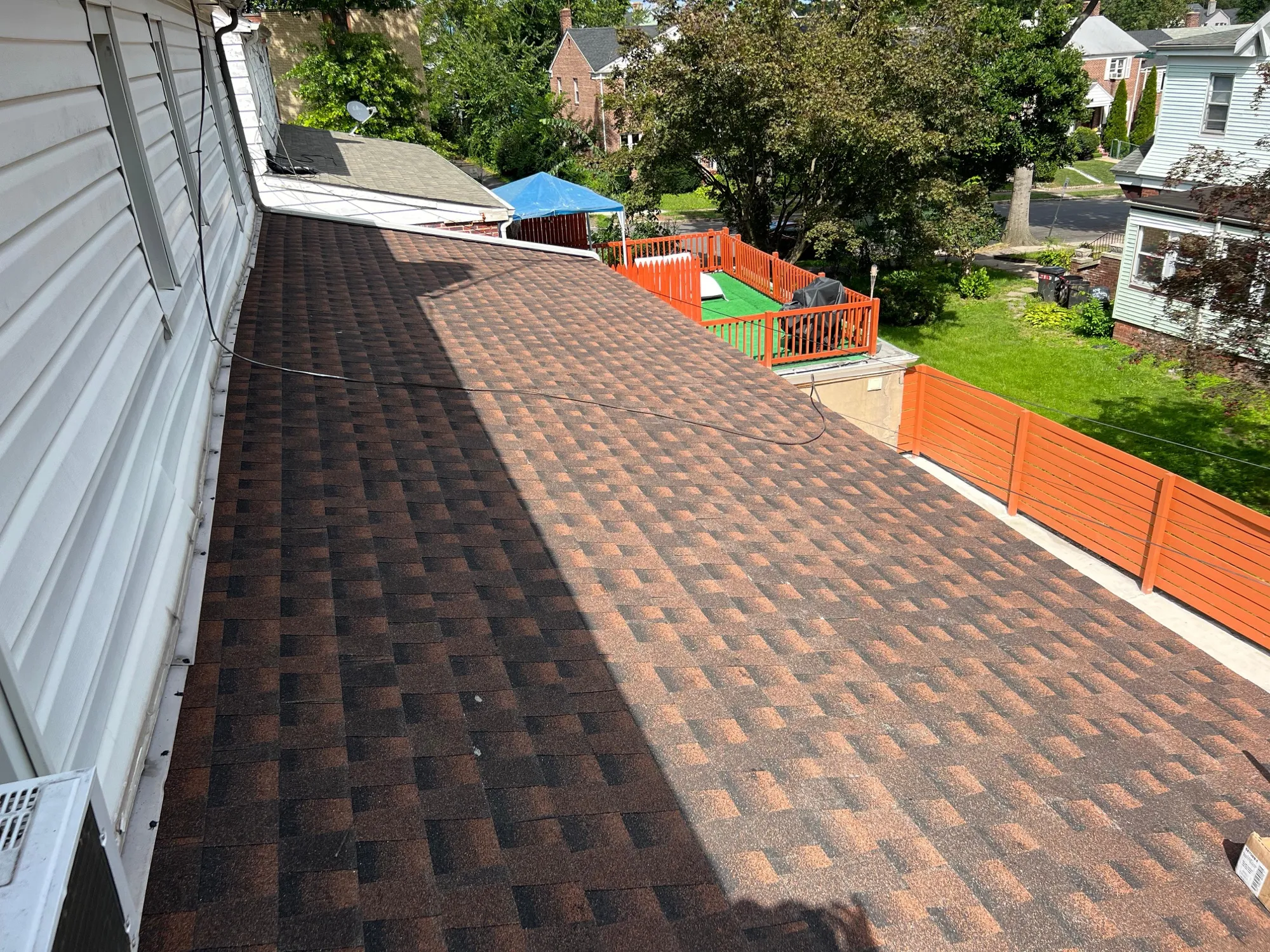 Ice and water shield installed at roof valleys for leak protection