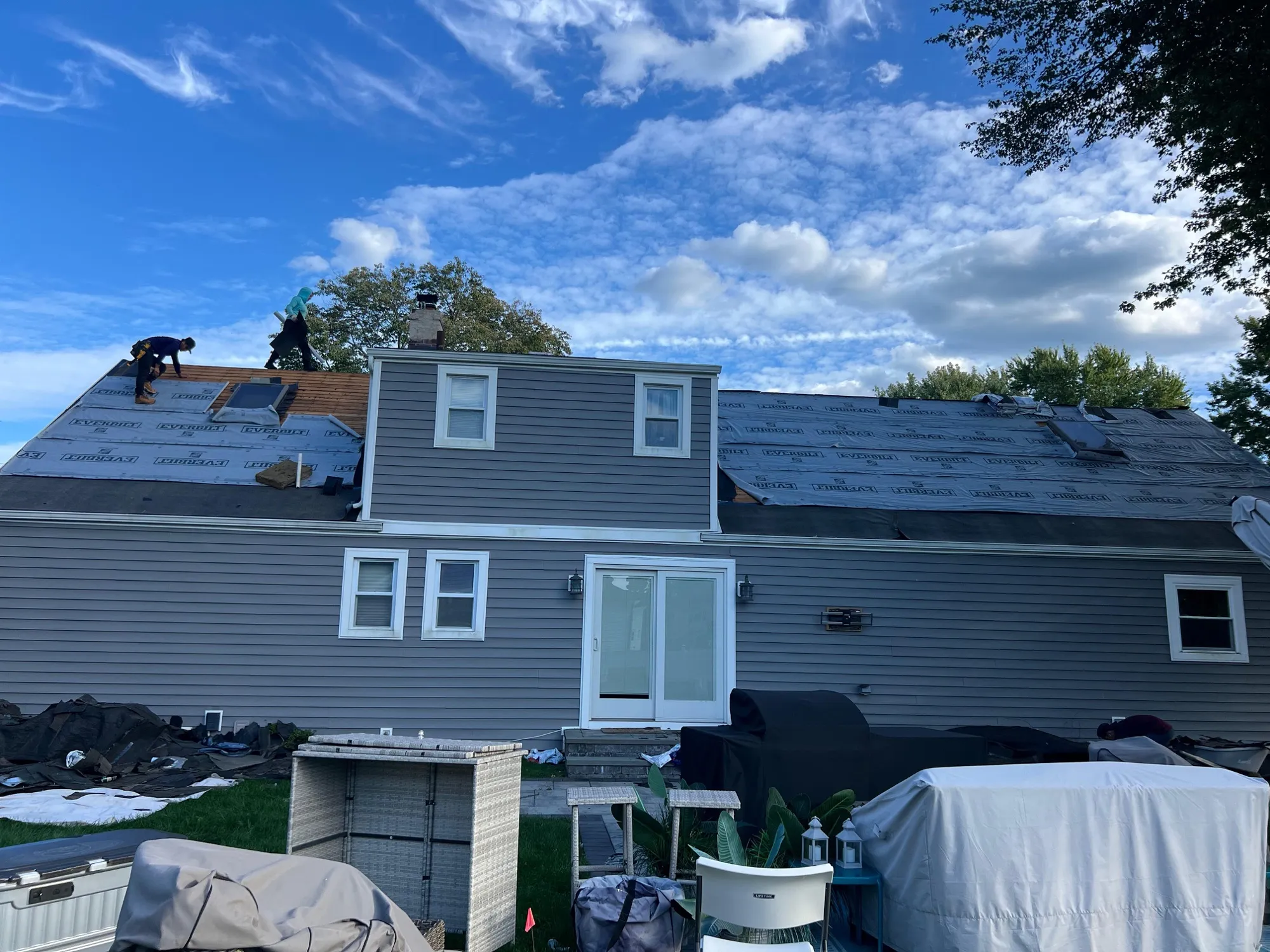 Roof being prepared for new shingle installation